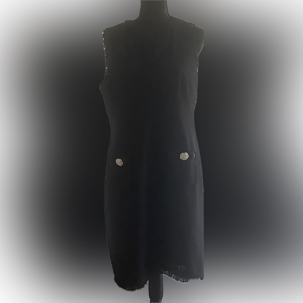 Karl Langerfeld Little Black Mini Dress with Flowers on Pockets NWT (14)